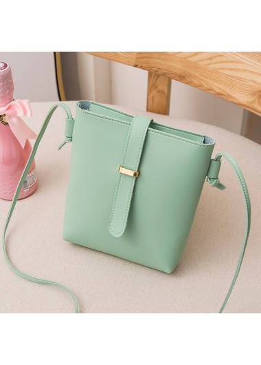 Mint Green accessories,Plain Color accessories,Mint Green Spaghetti Strap Hasp Shoulder Bag