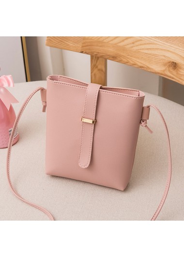 Pink accessories,Plain Color accessories,Pink Spaghetti Strap Hasp Shoulder Bag