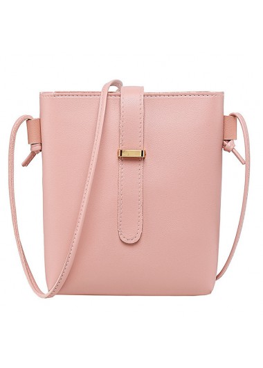 Pink accessories,Plain Color accessories,Pink Spaghetti Strap Hasp Shoulder Bag