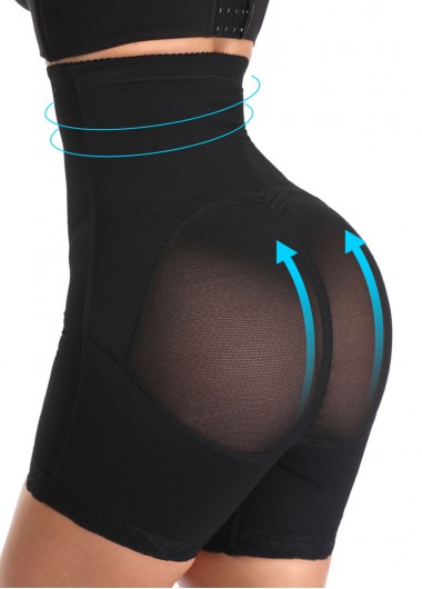 Black intimates,Plain Color intimates,Lace Patchwork Black High Waisted Panties