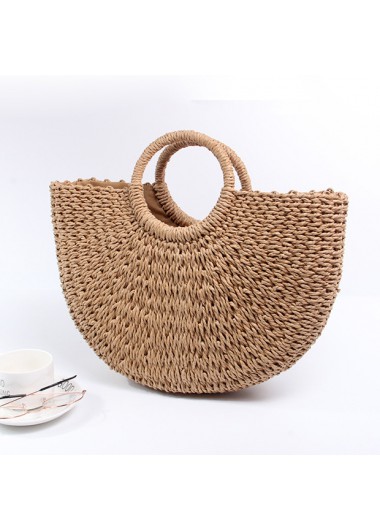 Light Camel accessories,Plain Color accessories,Light Camel Circular Design Drawstring Hand Bag