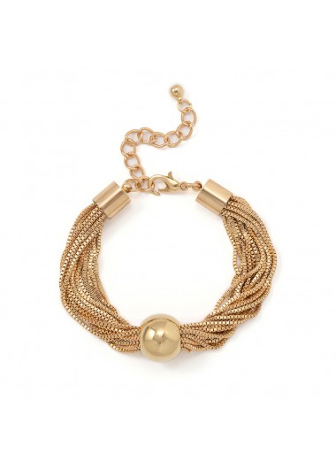 Gold jewelry,Other jewelry,Layered Design Iron Detail Gold Bracelet