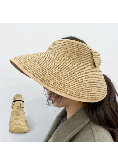 Light Coffee accessories,Plain Color accessories,Bowknot Foldable Light Coffee Visor Hat
