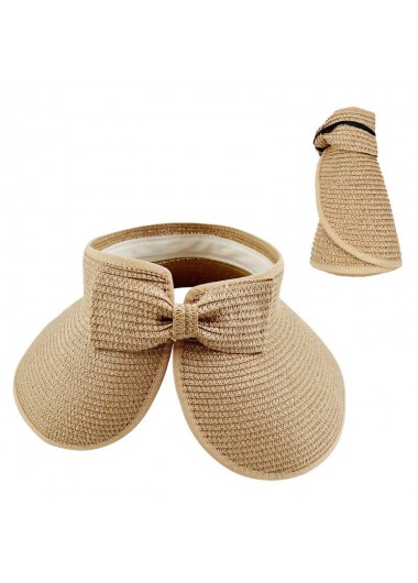 Light Coffee accessories,Plain Color accessories,Bowknot Foldable Light Coffee Visor Hat