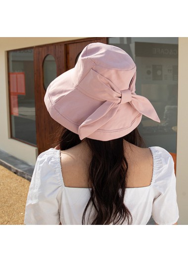 Light Pink accessories,Plain Color accessories,Bowknot Back Light Pink Visor Hat