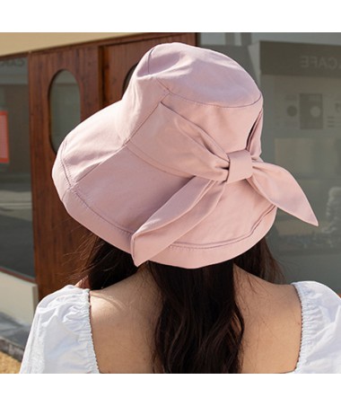 Light Pink accessories,Plain Color accessories,Bowknot Back Light Pink Visor Hat