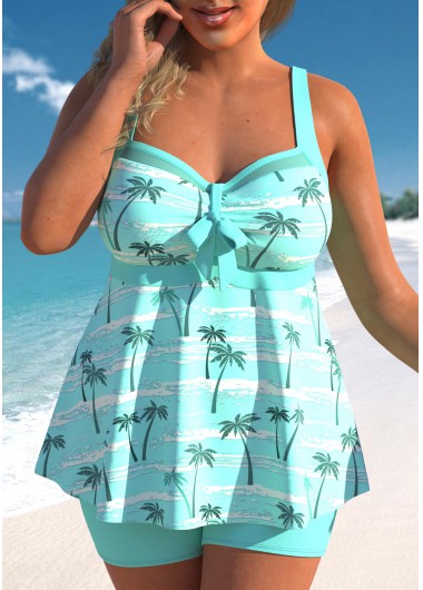 Mint Green plus size,Plants plus size,ROTITA Mint Green Plus Size Patchwork Tankini Top