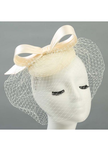 White accessories,Plain Color accessories,White Bowknot Design Retro Hemp Hat