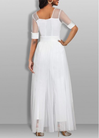 White jumpsuits & rompers,Plain Color jumpsuits & rompers,ROTITA Lightweight White Ankle Length Regular Split Neck Jumpsuit