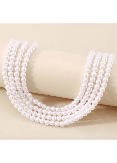 Mint Green jewelry,Floral jewelry,Plants jewelry,Round White Pearl Design Layered Necklace