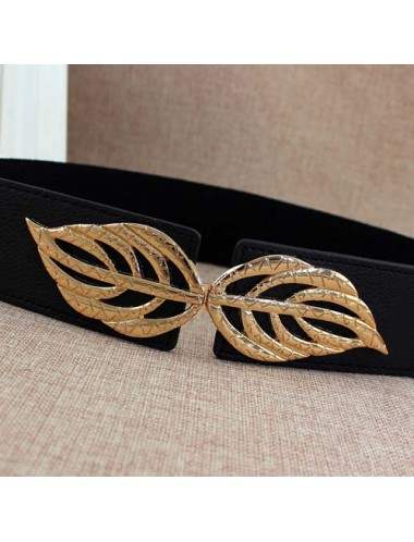 Black accessories,Other accessories,Leaf Design Black Faux Leather Belt
