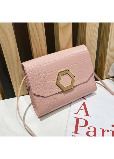 Pink accessories,Geometric accessories,Pink Geometric Pattern Magnetic Shoulder Bag