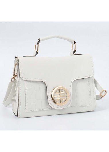 White accessories,Plain Color accessories,White PU Material Magnetic Shoulder Bag