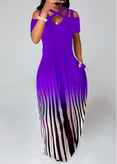 ROTITA Criss Cross Ombre Orange Maxi Dress Rotita USD 33.98