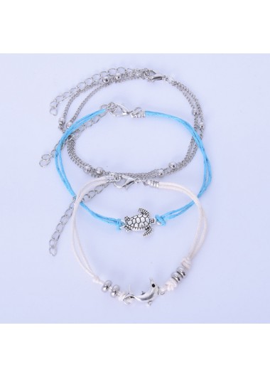 Multi Color jewelry,Contrast Color jewelry,Round Turtle Design Multi Color Anklet Set