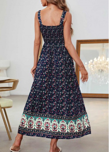 Navy dresses,Ditsy Floral dresses,Striped dresses,Tribal dresses,Vacation dresses,Vacation dresses,Smocked Ditsy Floral Print Navy Bandeau Dress