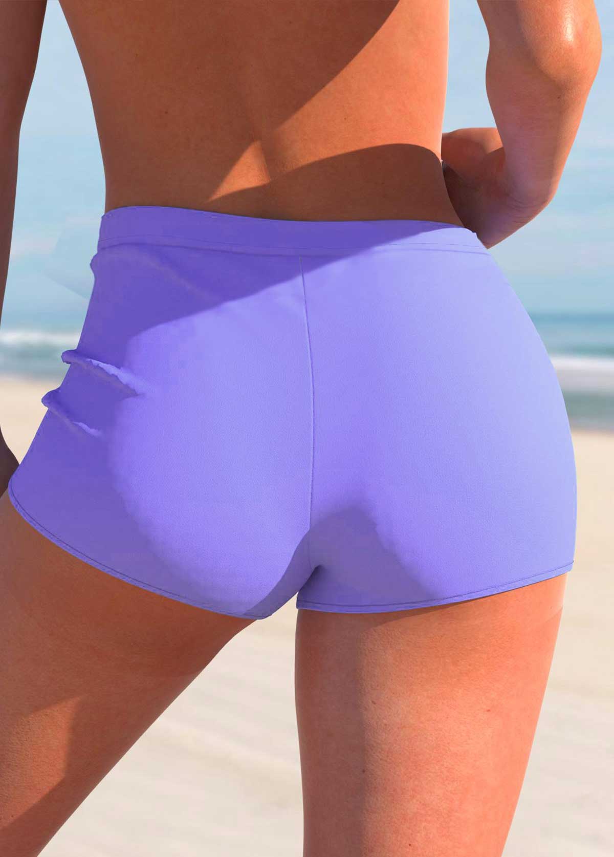 Light Purple swimwear,Cyan swimwear,Ombre swimwear,ROTITA Criss Cross Light Purple Ombre Swimdress Top