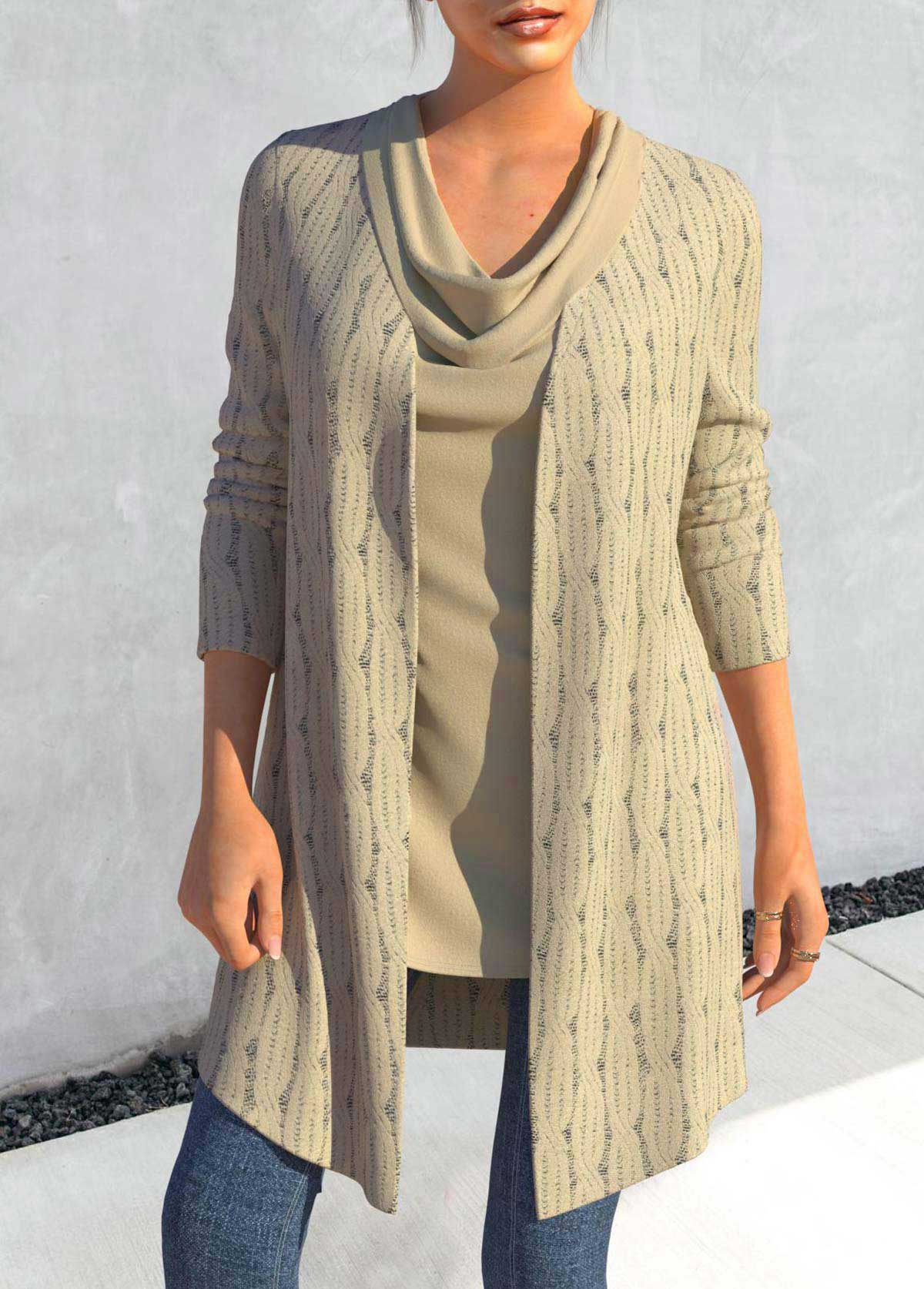 Light Camel tops,Plain Color tops,ROTITA Two Piece Light Camel Tank Top and Lightweight Cardigan