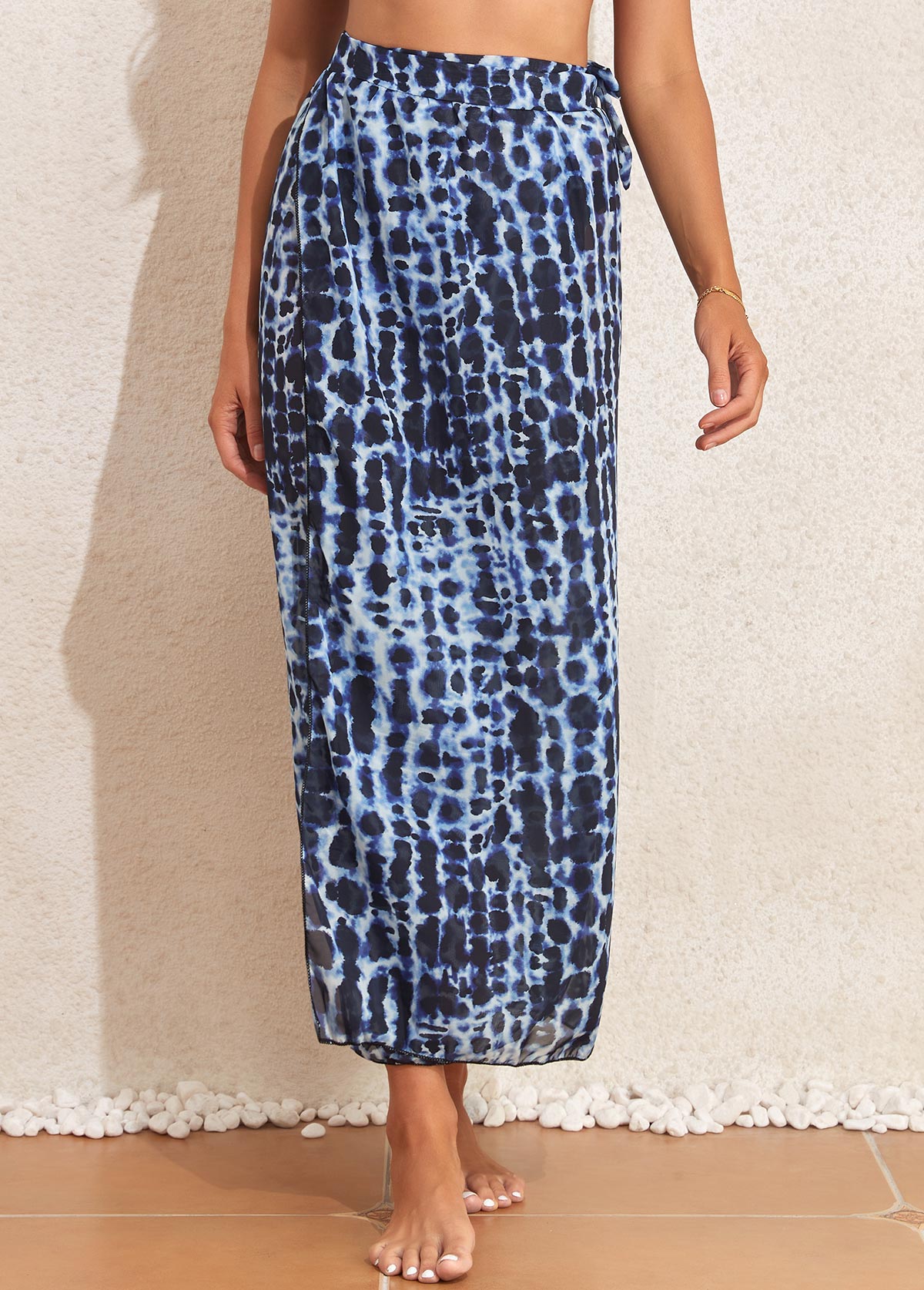 Dusty Blue swimwear,Leopard swimwear,Animal Print swimwear,Tie Dusty Blue Leopard Cover Up