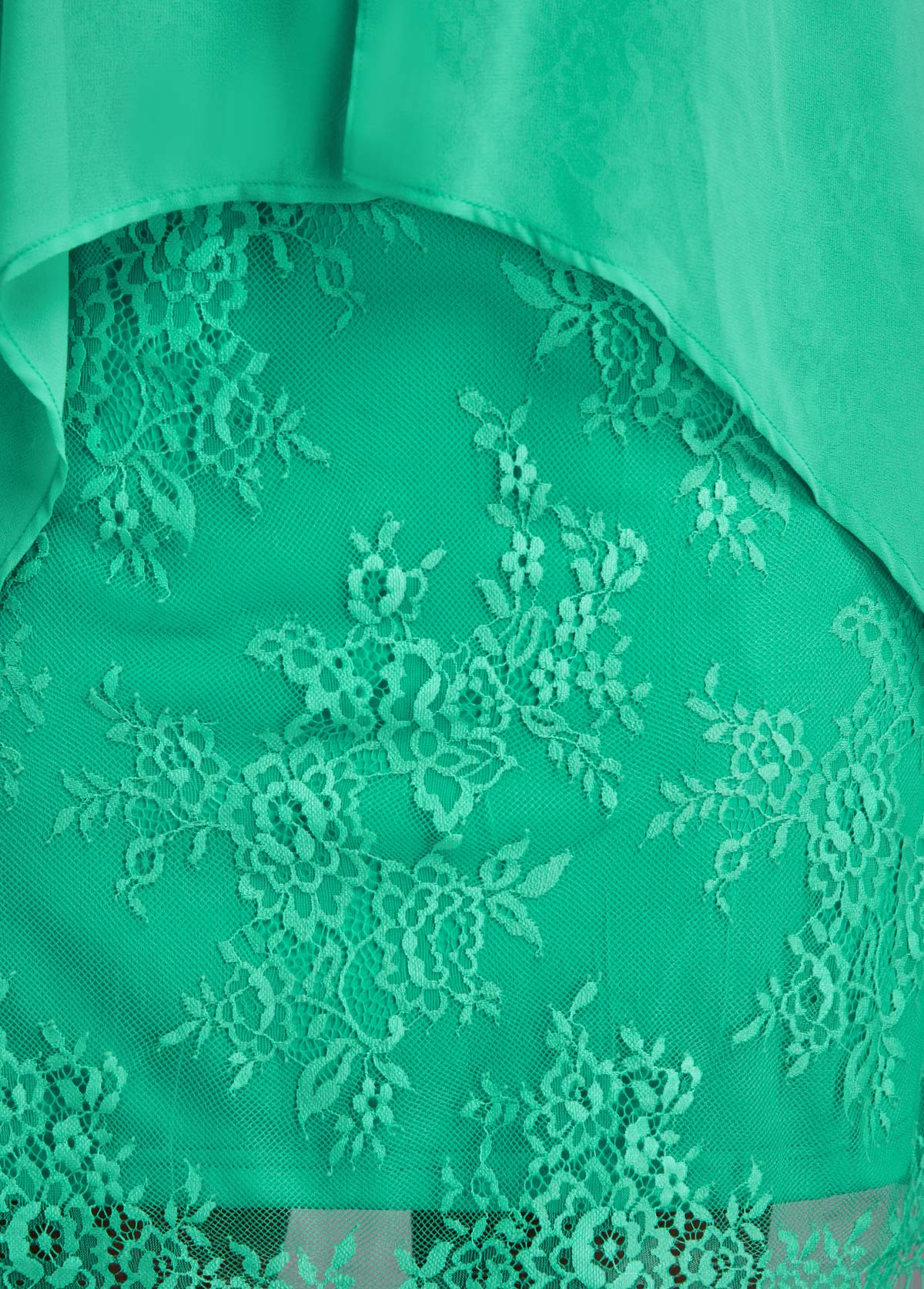 Green dresses,Plain Color dresses,ROTITA Lace Green H Shape Round Neck Sleeveless Dress
