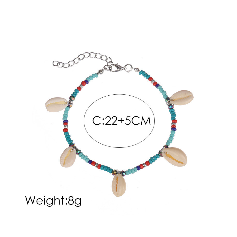 Multi Color jewelry,Other jewelry,Conch Beads Detail Multi Color Anklet