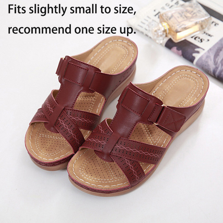 Brick Red accessories,Plain Color accessories,Brick Red Low Heel Open Toe Sliders