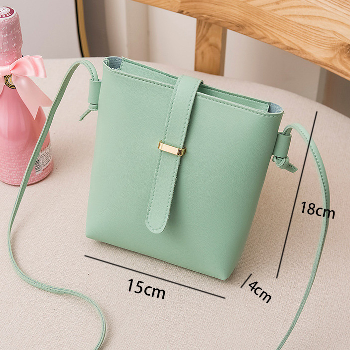 Mint Green accessories,Plain Color accessories,Mint Green Spaghetti Strap Hasp Shoulder Bag
