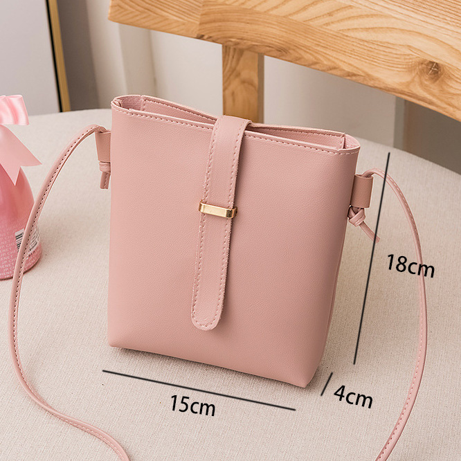 Pink accessories,Plain Color accessories,Pink Spaghetti Strap Hasp Shoulder Bag