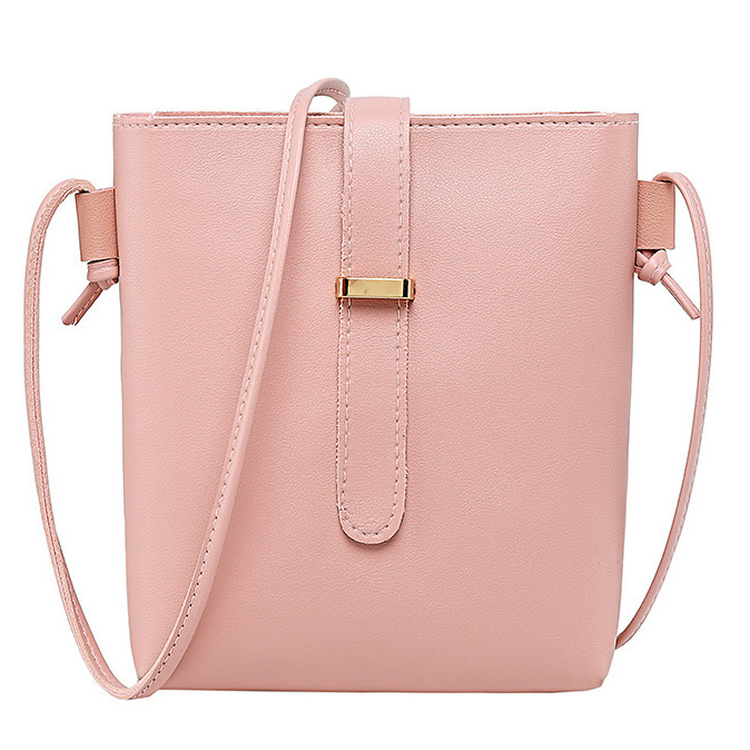 Pink accessories,Plain Color accessories,Pink Spaghetti Strap Hasp Shoulder Bag