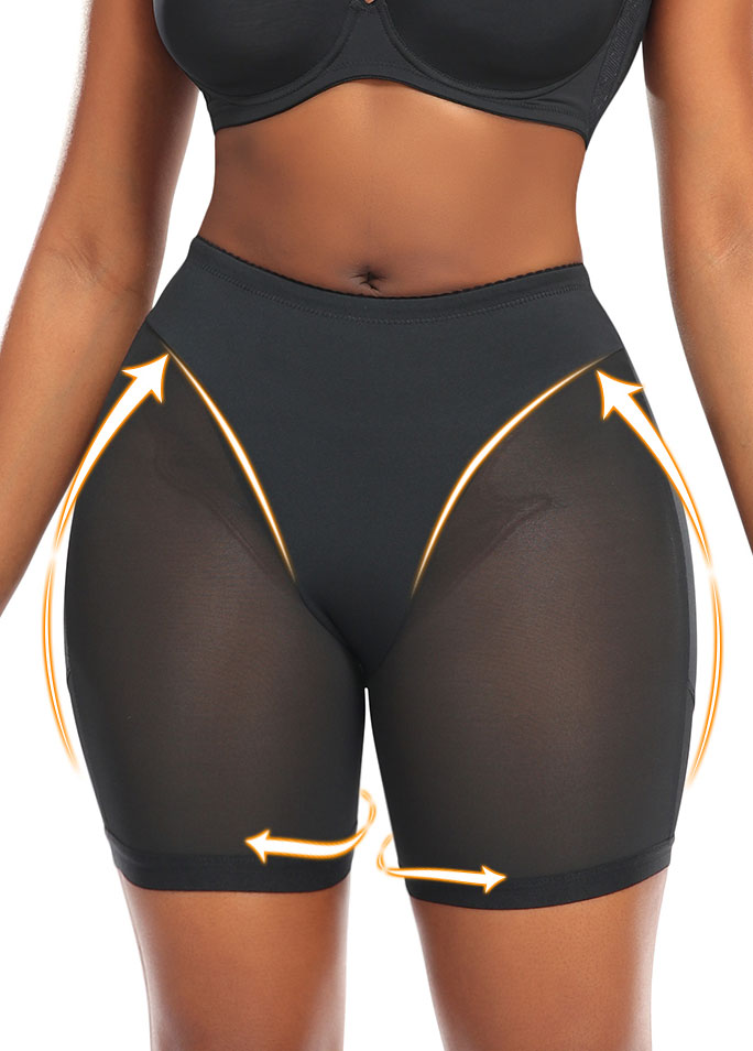 Stretch Black Mid Waisted Shapewear Panties