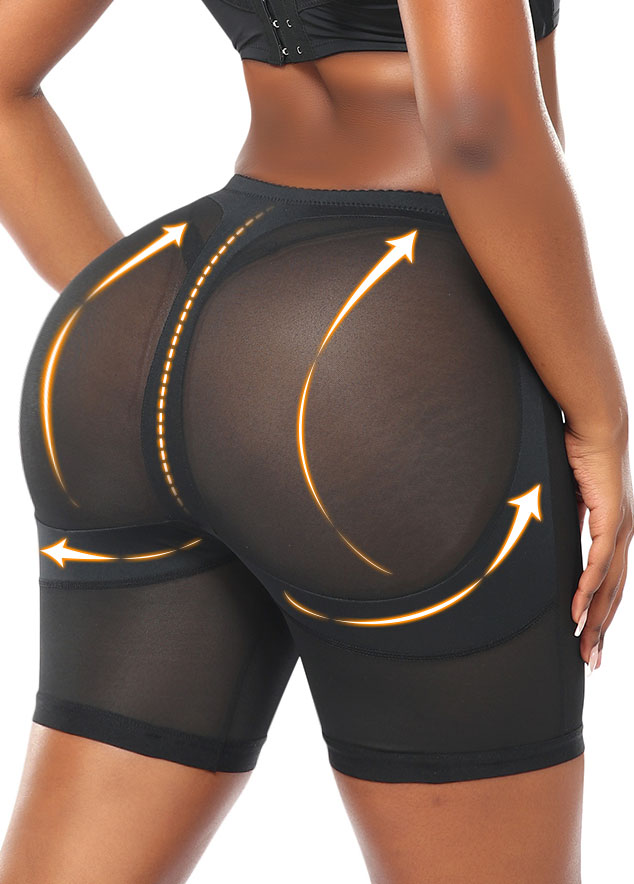 Black intimates,Plain Color intimates,Stretch Black Mid Waisted Shapewear Panties