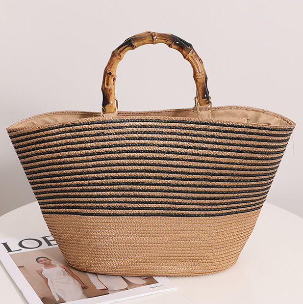 Light Camel accessories,Striped accessories,Striped Light Camel Open Hand Bag