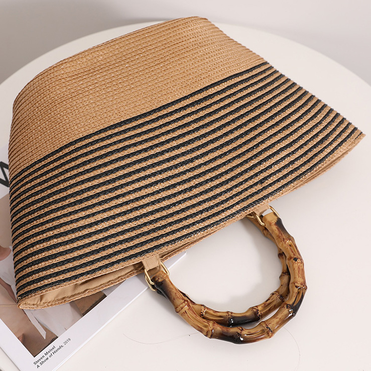 Light Camel accessories,Striped accessories,Striped Light Camel Open Hand Bag