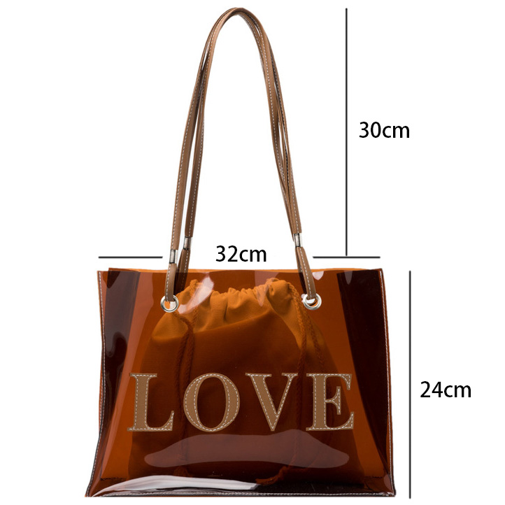 Dark Coffee accessories,Plain Color accessories,Letter Dark Coffee Drawstring Shoulder Bag