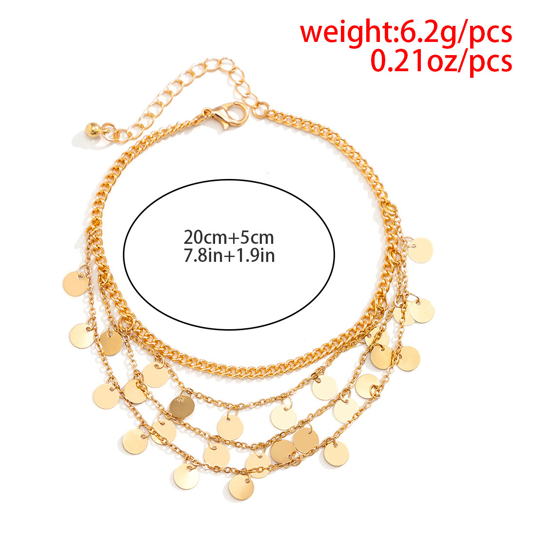 Gold jewelry,Other jewelry,Layered Design Tassel Detail Gold Anklet