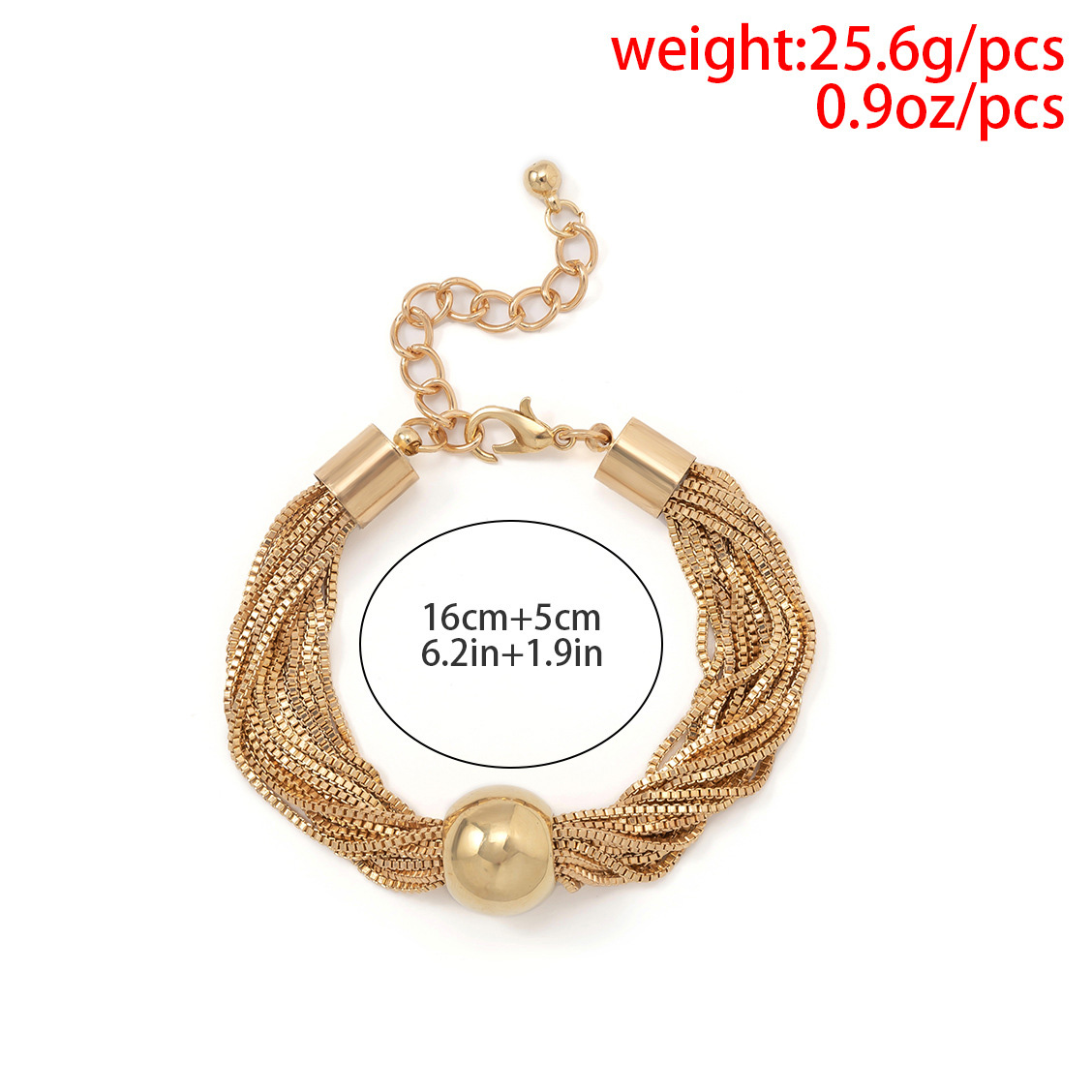 Gold jewelry,Other jewelry,Layered Design Iron Detail Gold Bracelet