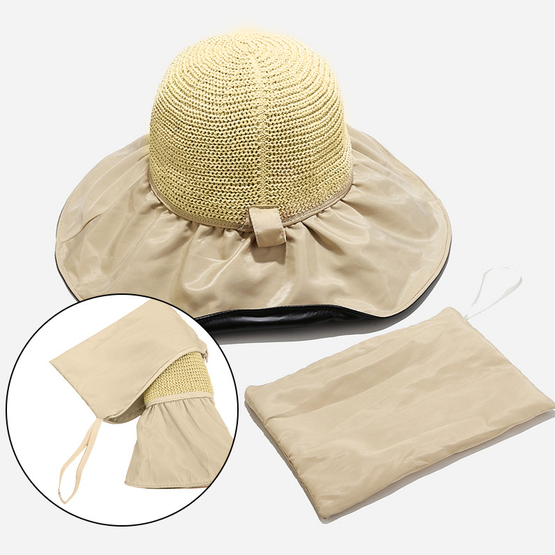 Beige accessories,Contrast Color accessories,Bowknot Design Patchwork Beige Visor Hat
