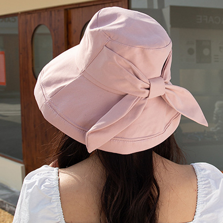 Light Pink accessories,Plain Color accessories,Bowknot Back Light Pink Visor Hat