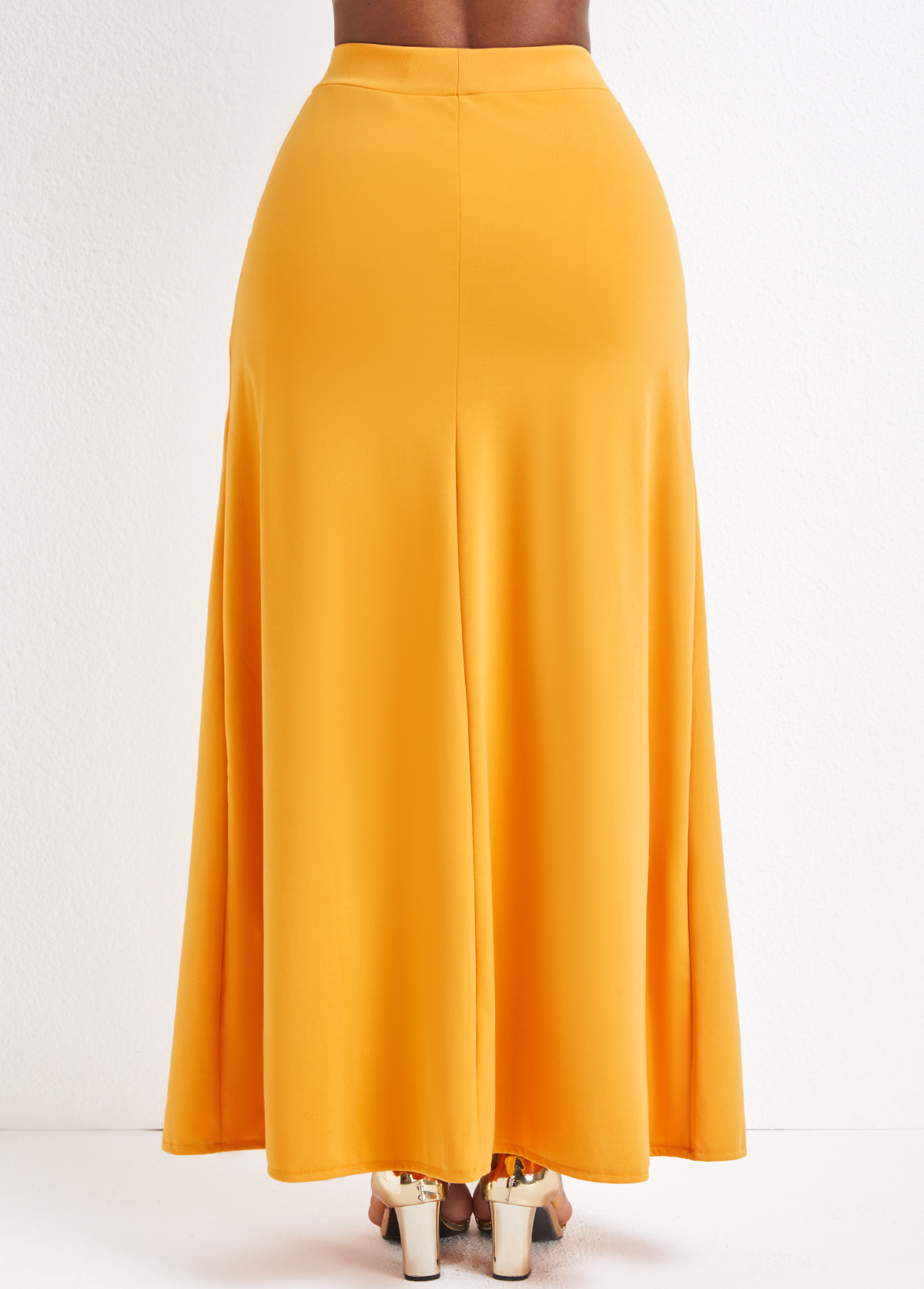 Ginger bottoms,Plain Color bottoms,Pocket Ginger Drawastring A Line Maxi Skirt