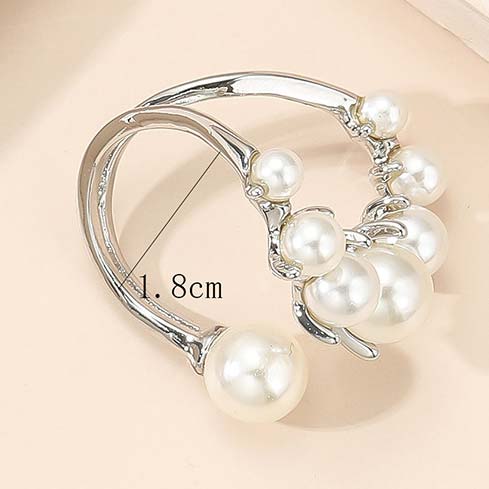 Silvery White jewelry,Contrast Color jewelry,Asymmetry Pear Detail Silvery White Ring