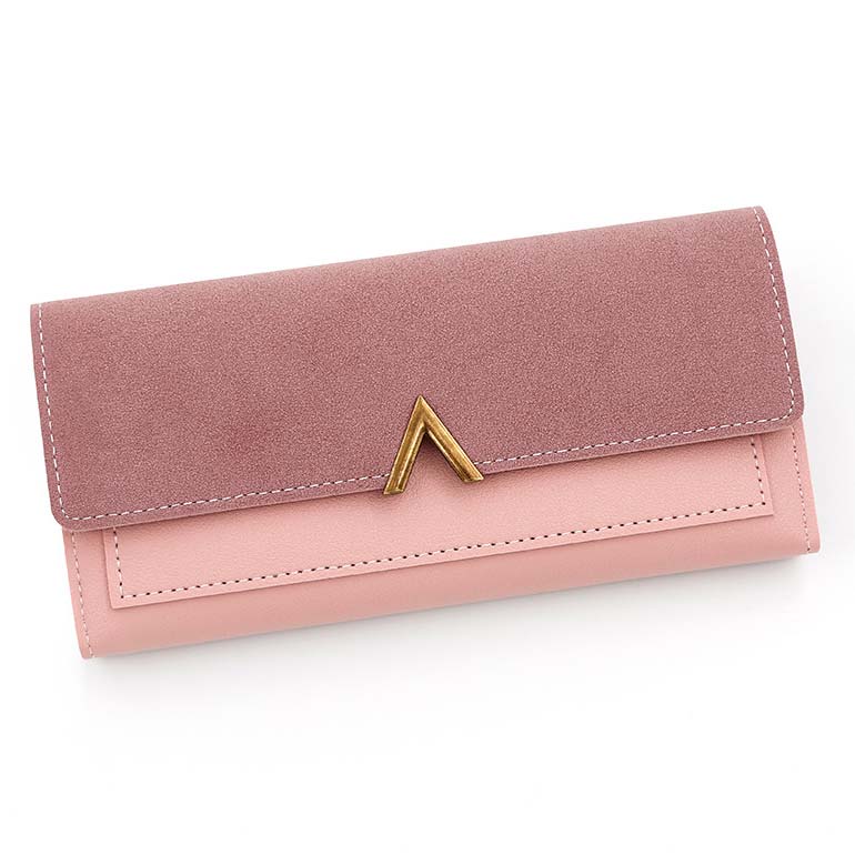 Pink accessories,Geometric accessories,Pink Metal Ring Detail Hasp Wallet