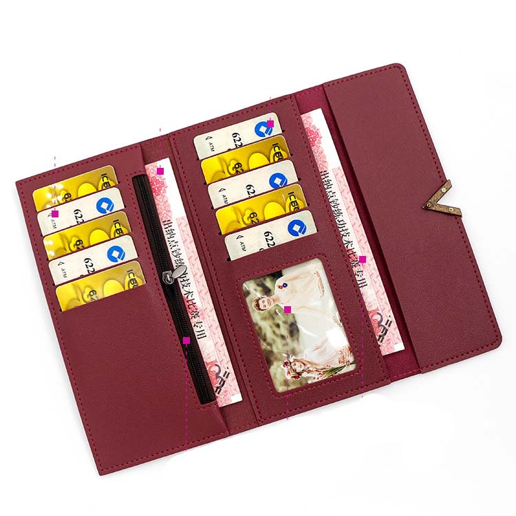 Deep Red accessories,Other accessories,Deep Red Metal Ring Detail Hasp Wallet