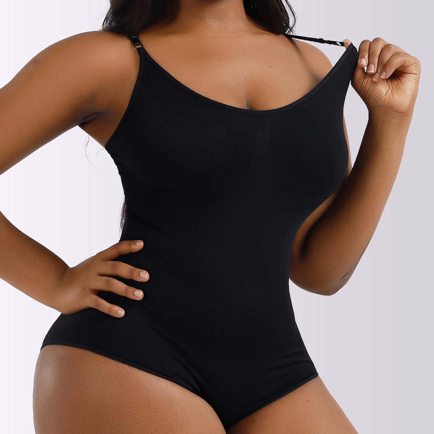 Black intimates,Plain Color intimates,Black Stretch High Waisted Full Body Shaper