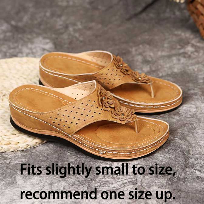 Light Camel accessories,Floral accessories,Plants accessories,Light Camel Mid Heel Toe Post Slippers