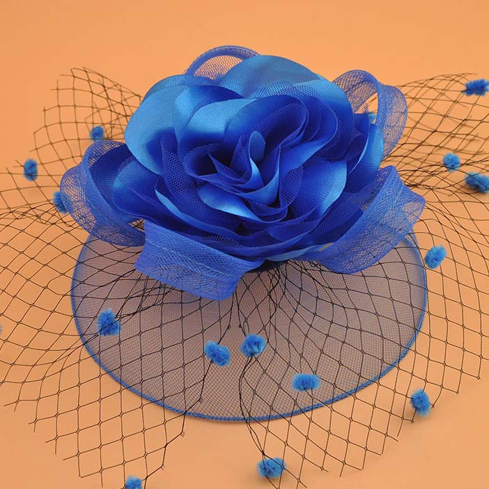 Mesh Stitching Blue Floral Design Hat