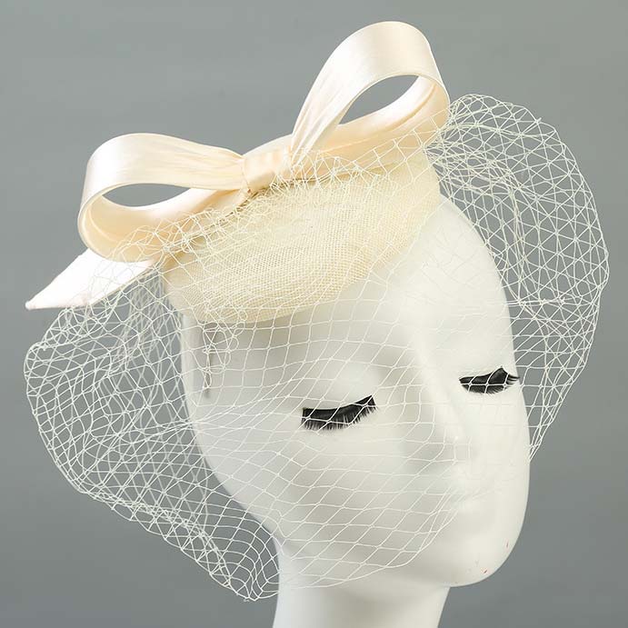 White accessories,Plain Color accessories,White Bowknot Design Retro Hemp Hat