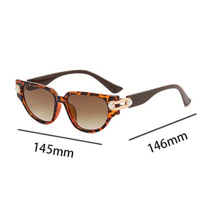 Dark Coffee accessories,Animal Print accessories,Geometric accessories,Dark Coffee Plastic Detail Cat Eye Sunglasses