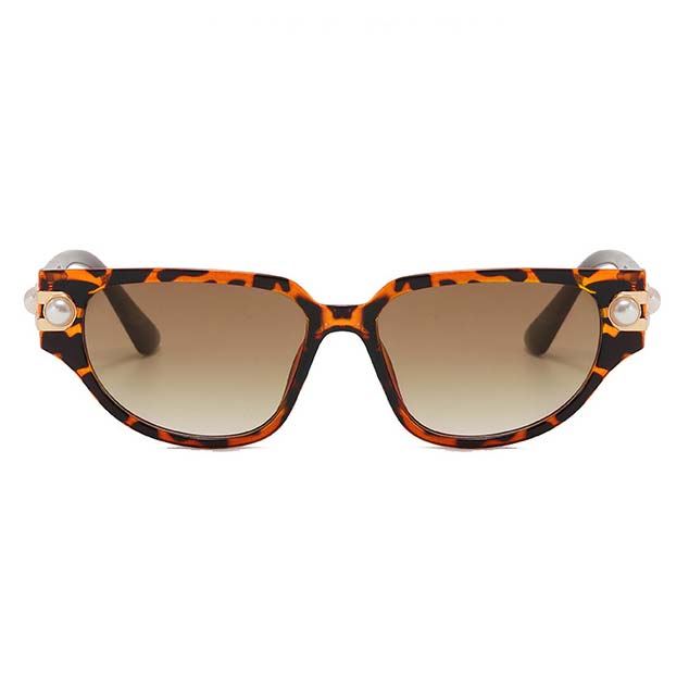 Dark Coffee accessories,Animal Print accessories,Geometric accessories,Dark Coffee Plastic Detail Cat Eye Sunglasses