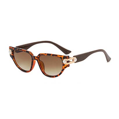 Dark Coffee accessories,Animal Print accessories,Geometric accessories,Dark Coffee Plastic Detail Cat Eye Sunglasses