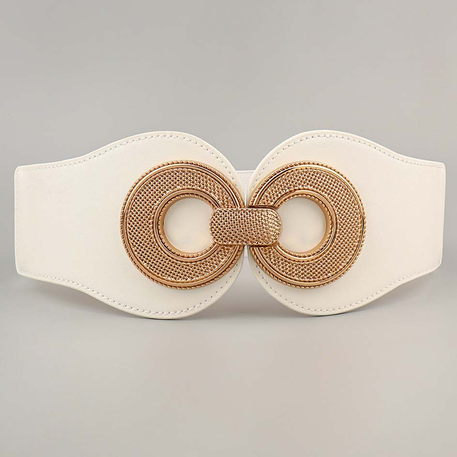 White accessories,Other accessories,White Circular Ring Faux Leather Belt